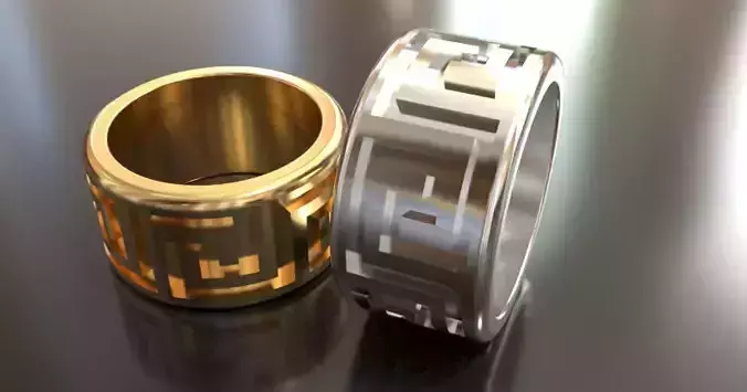 Greek Keys Ring 3D print model