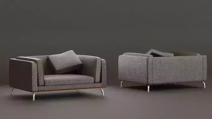 Armchair modern PBR modeling