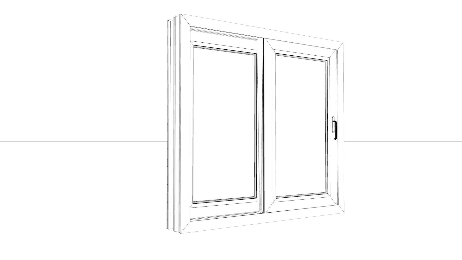 Sliding Window and Door Rigged and Adjustable 3D model_34