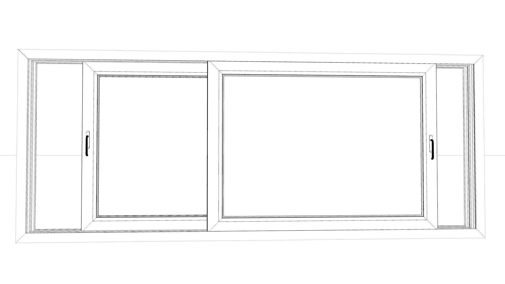 Sliding Window and Door Rigged and Adjustable 3D model_36