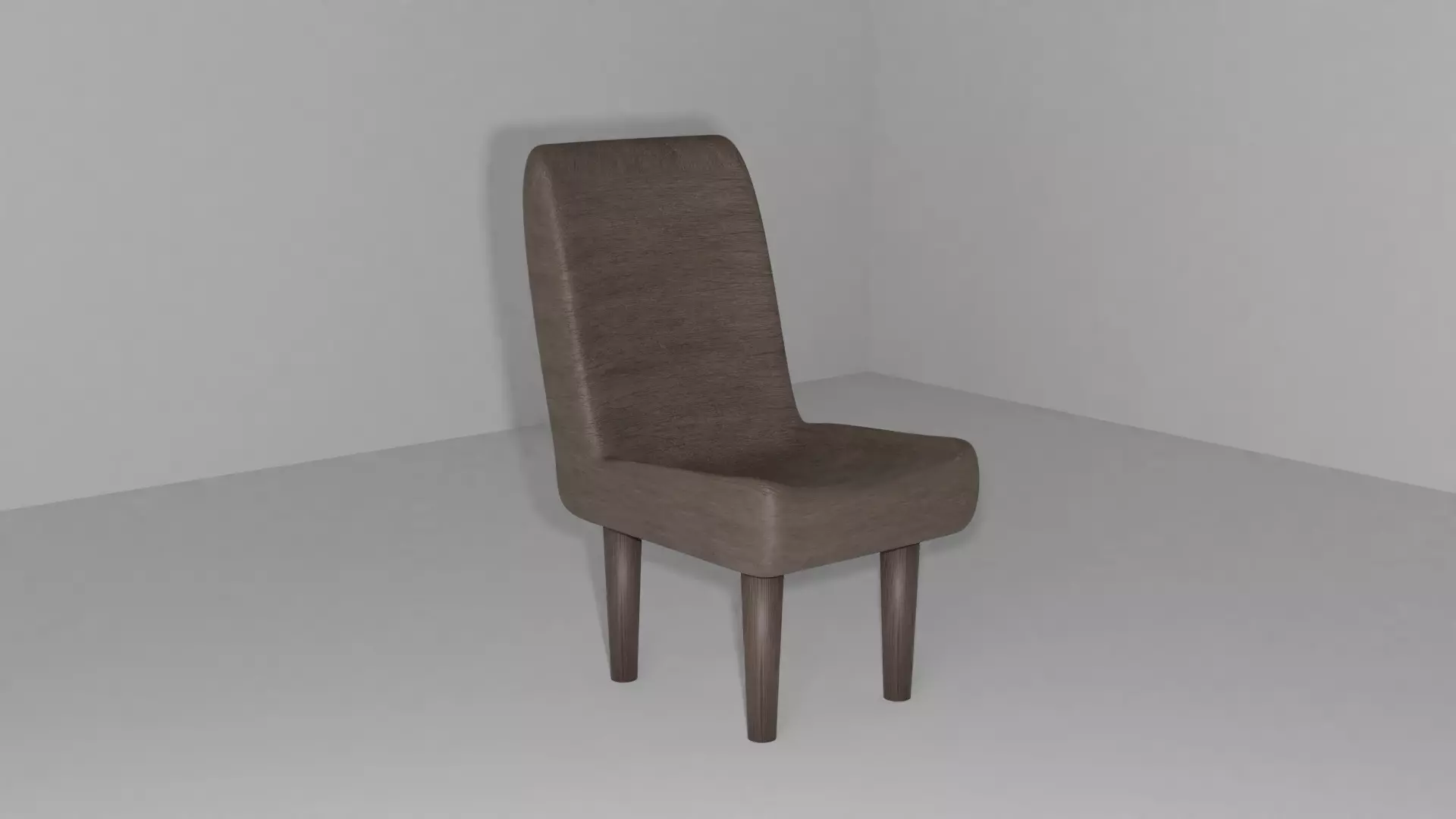 Chair dining with wooden legs Low-poly 3D model_0