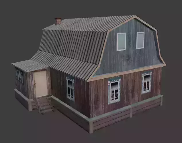 Country old house low poly 2