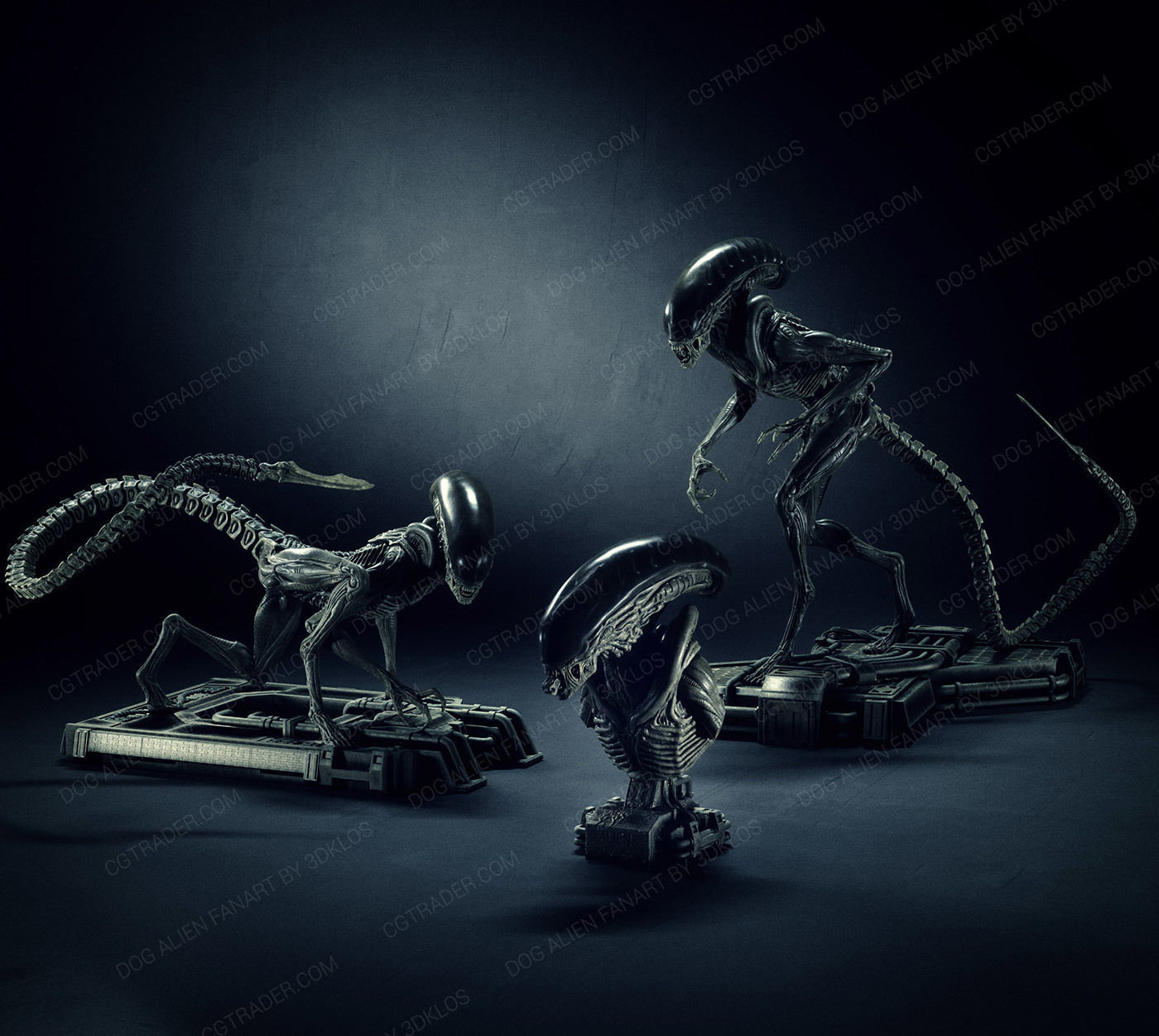 Dog alien Sculptures and Bust - fanart Collection  _0