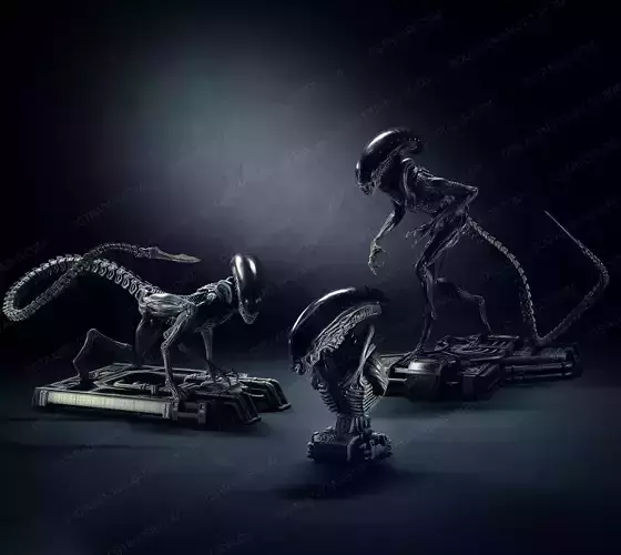 Dog alien Sculptures and Bust - fanart Collection 