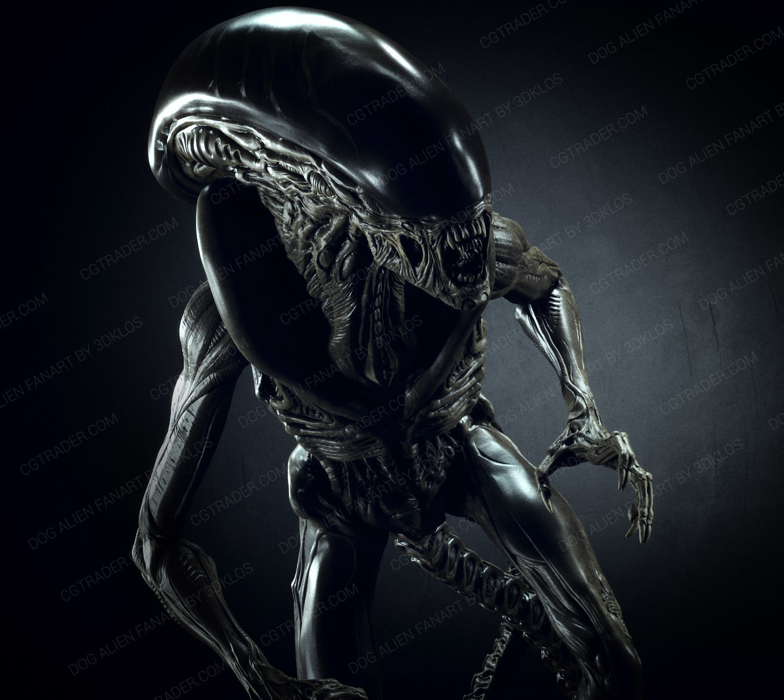 Dog alien Sculptures and Bust - fanart Collection  _10