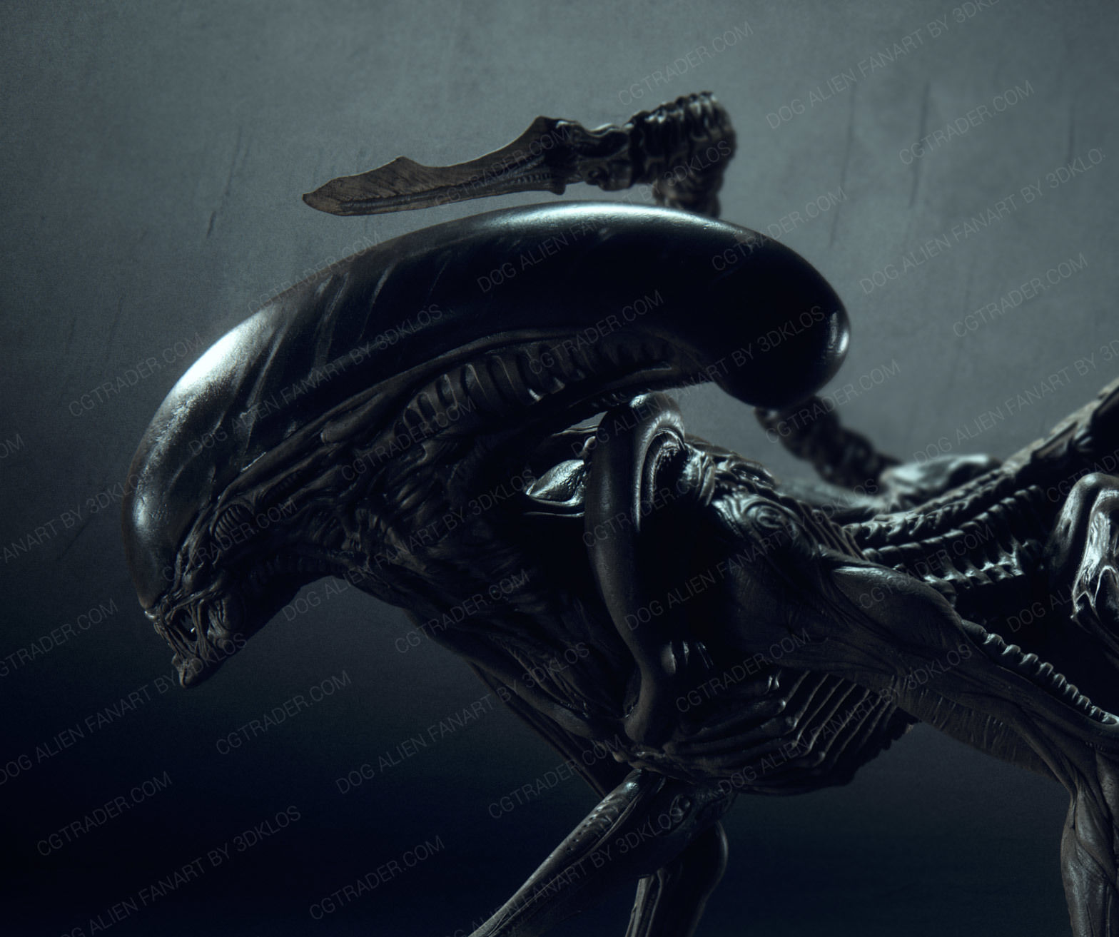 Dog alien Sculptures and Bust - fanart Collection  _7