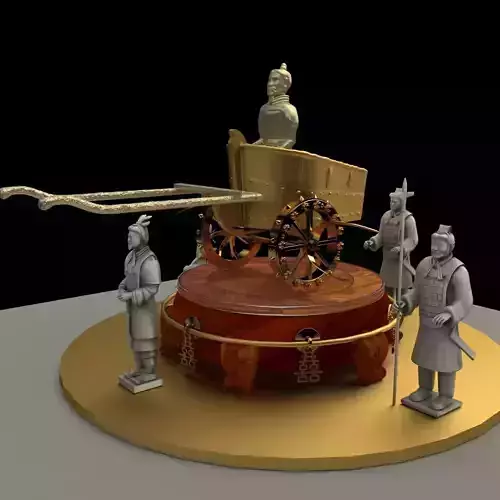 Chinese  chariot with warrior 