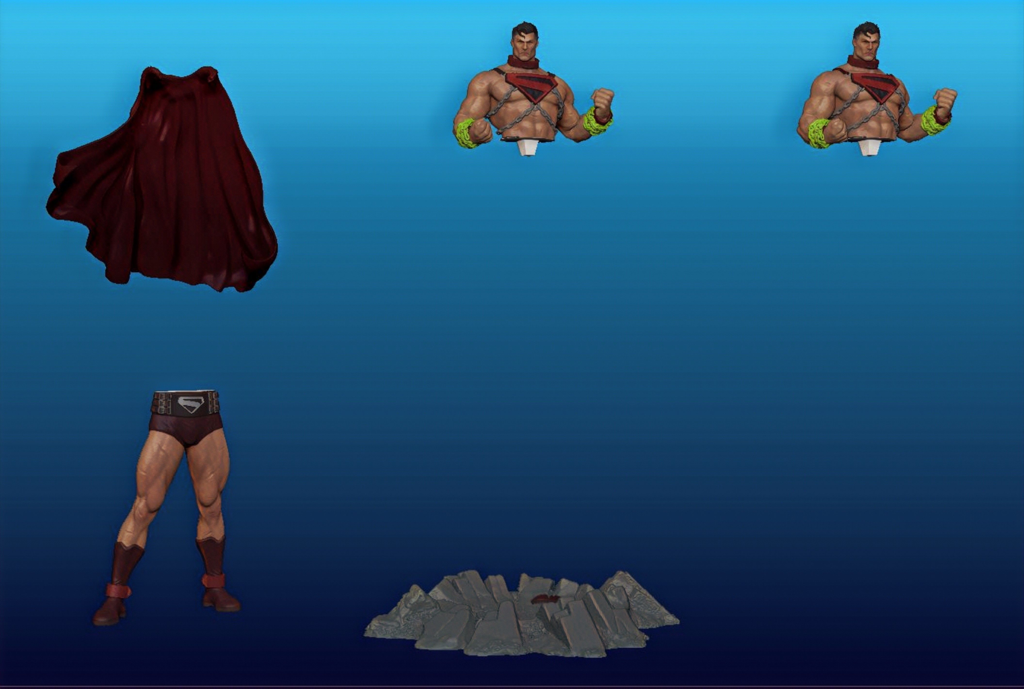 Gladiator Superman from Worlds of War 3D model_6