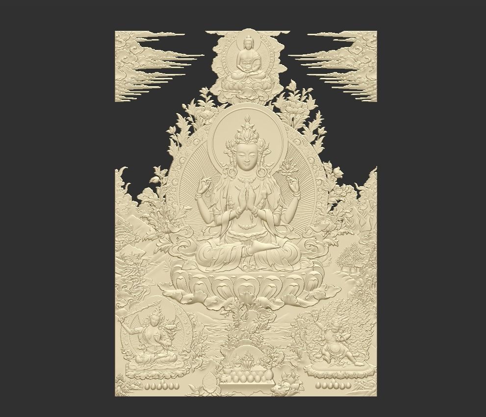 Tibetan Buddhas 3D print model_1
