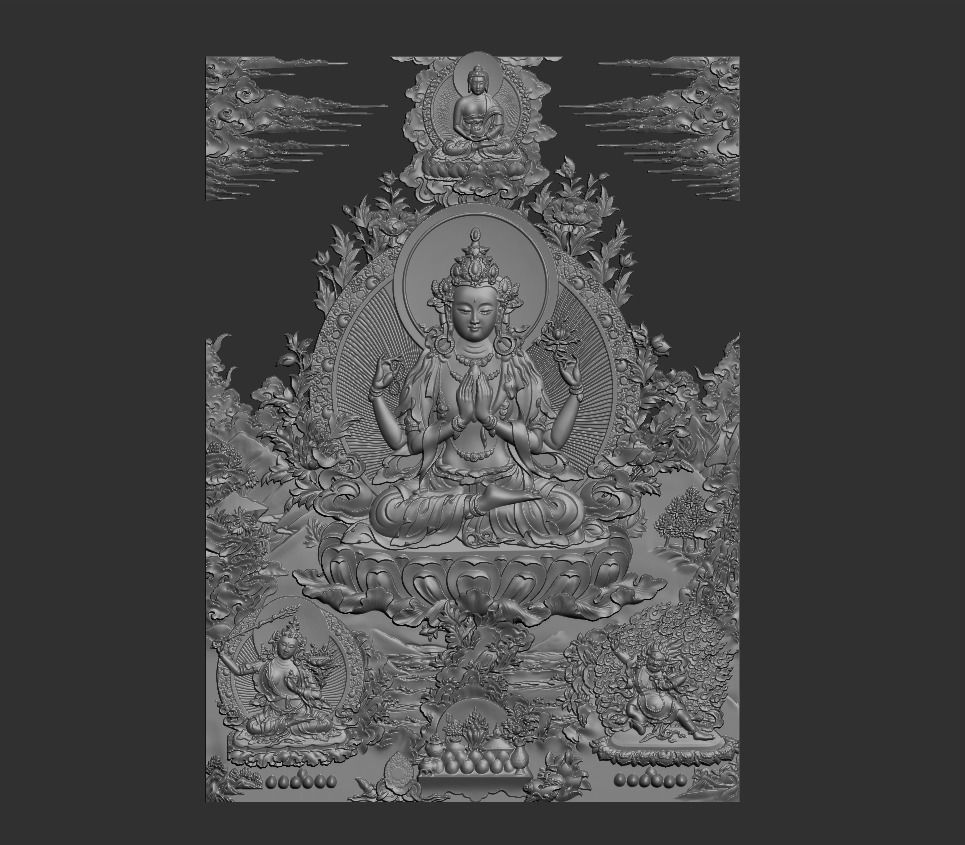 Tibetan Buddhas 3D print model_2