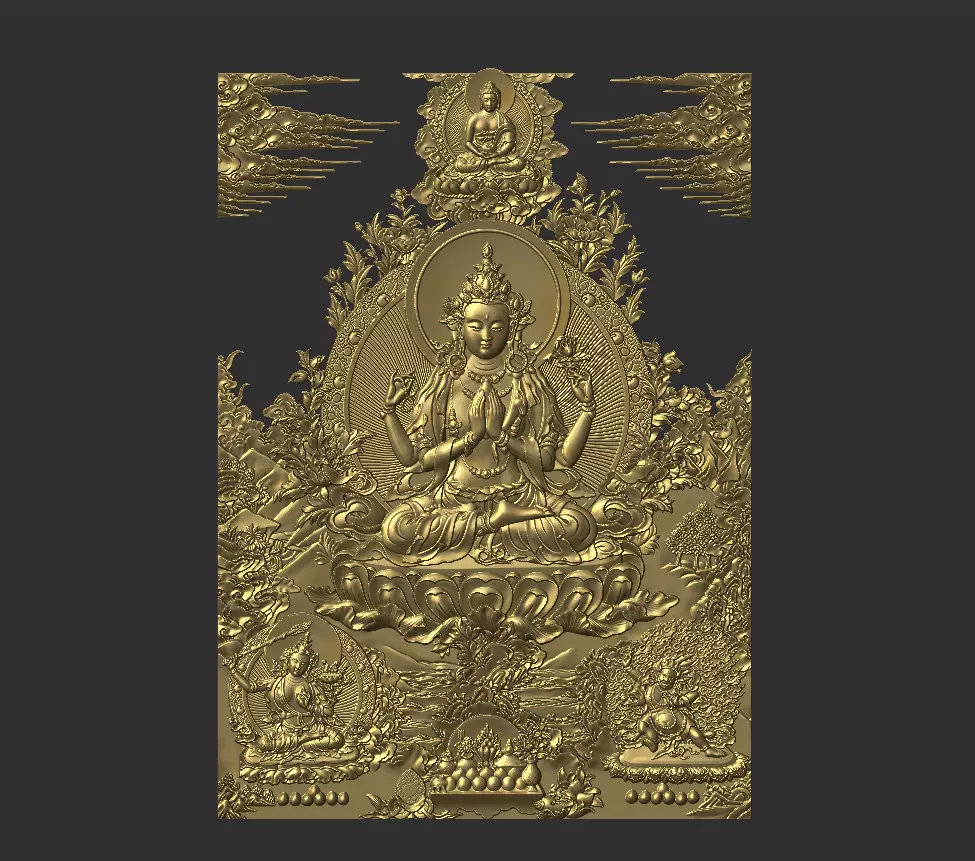 Tibetan Buddhas 3D print model_0