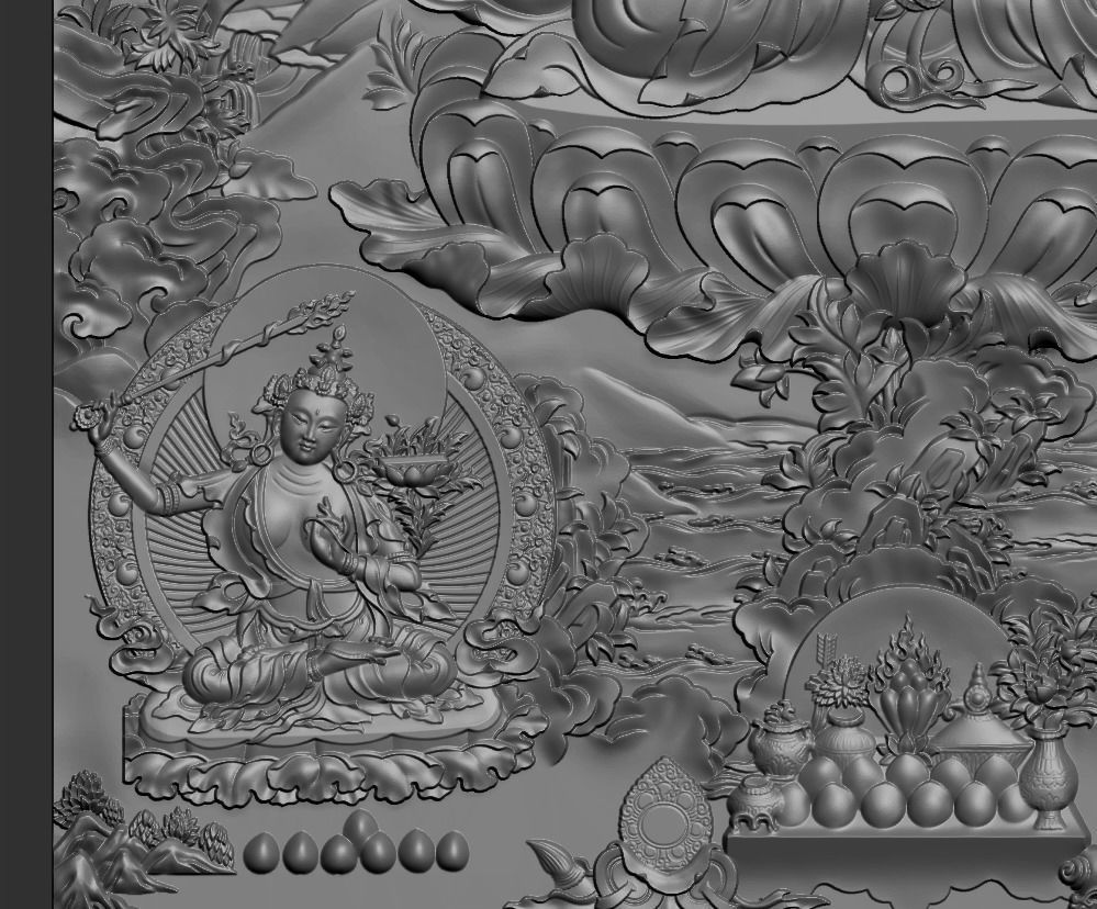 Tibetan Buddhas 3D print model_3