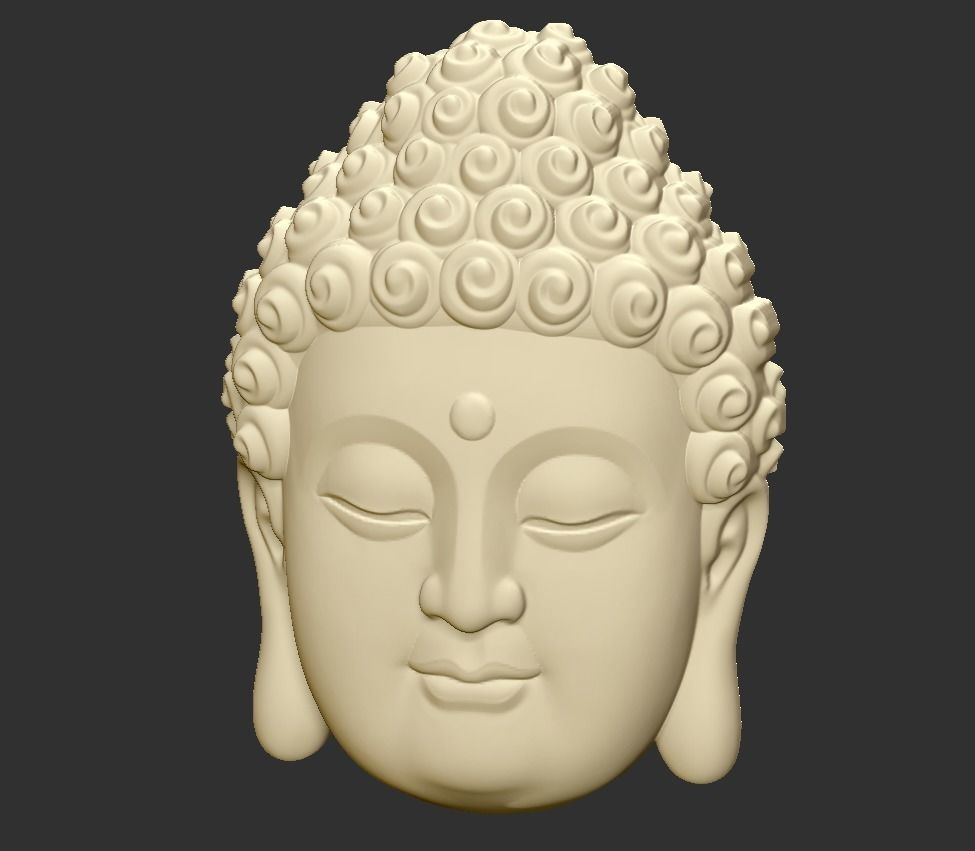 Buddha Head 3D print model_3