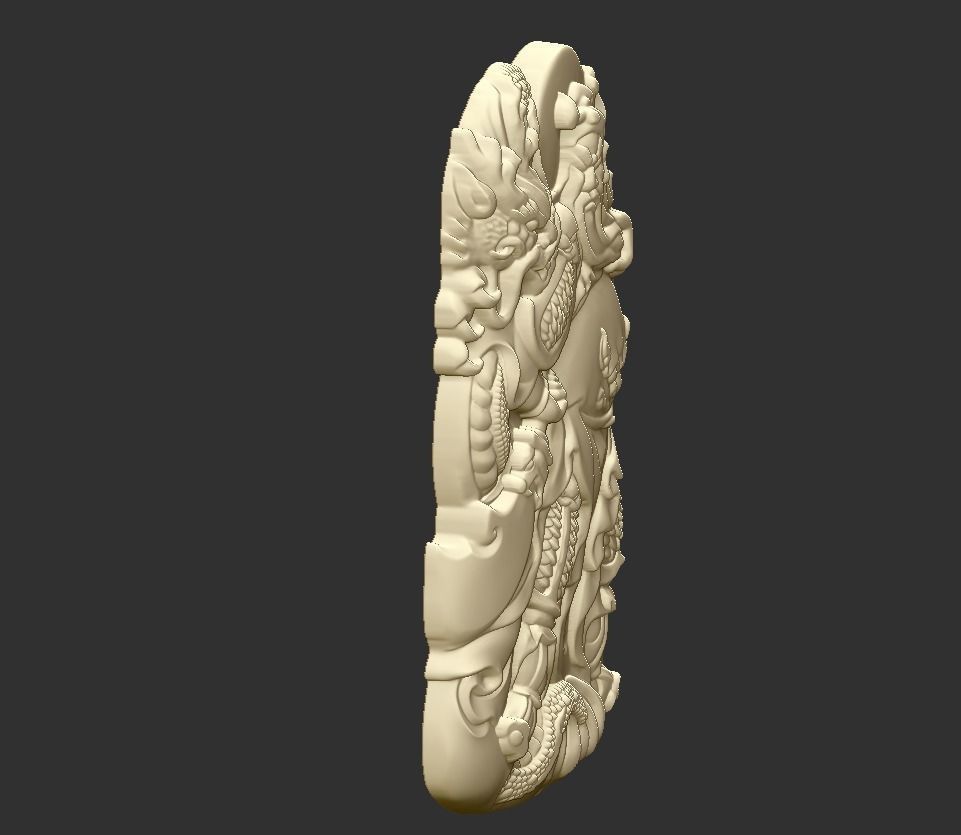 Guangong and dragon 3D print model_5