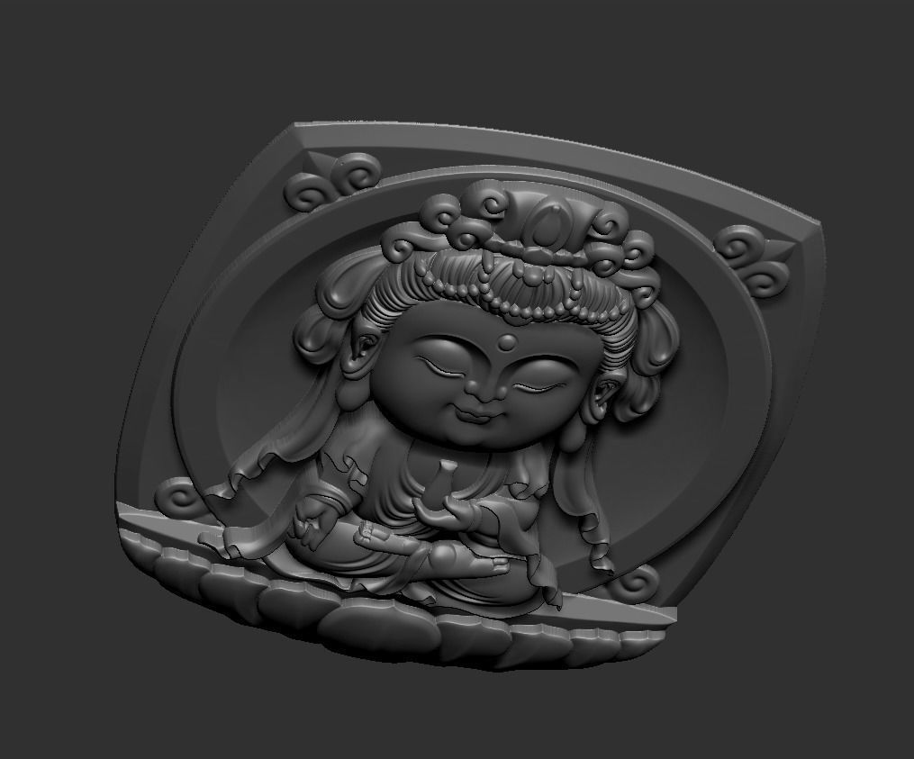 Baby Kwanyin Bodhisattva 3D print model_5