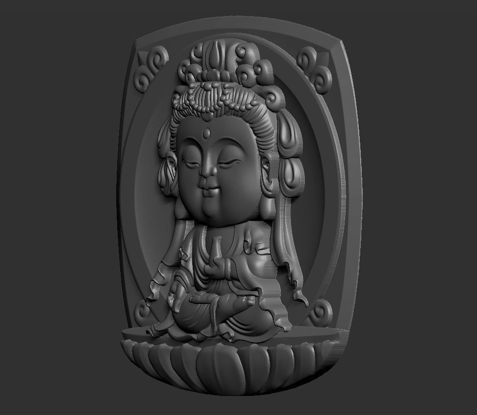 Baby Kwanyin Bodhisattva 3D print model_2