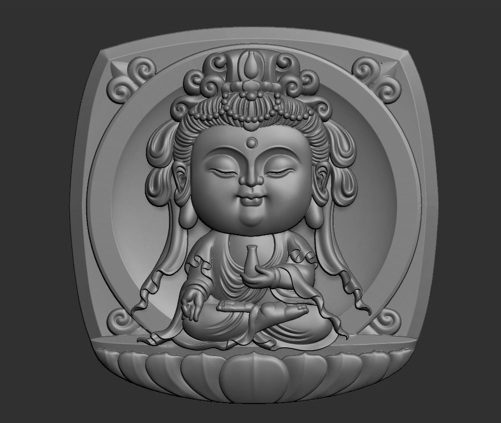 Baby Kwanyin Bodhisattva 3D print model_1