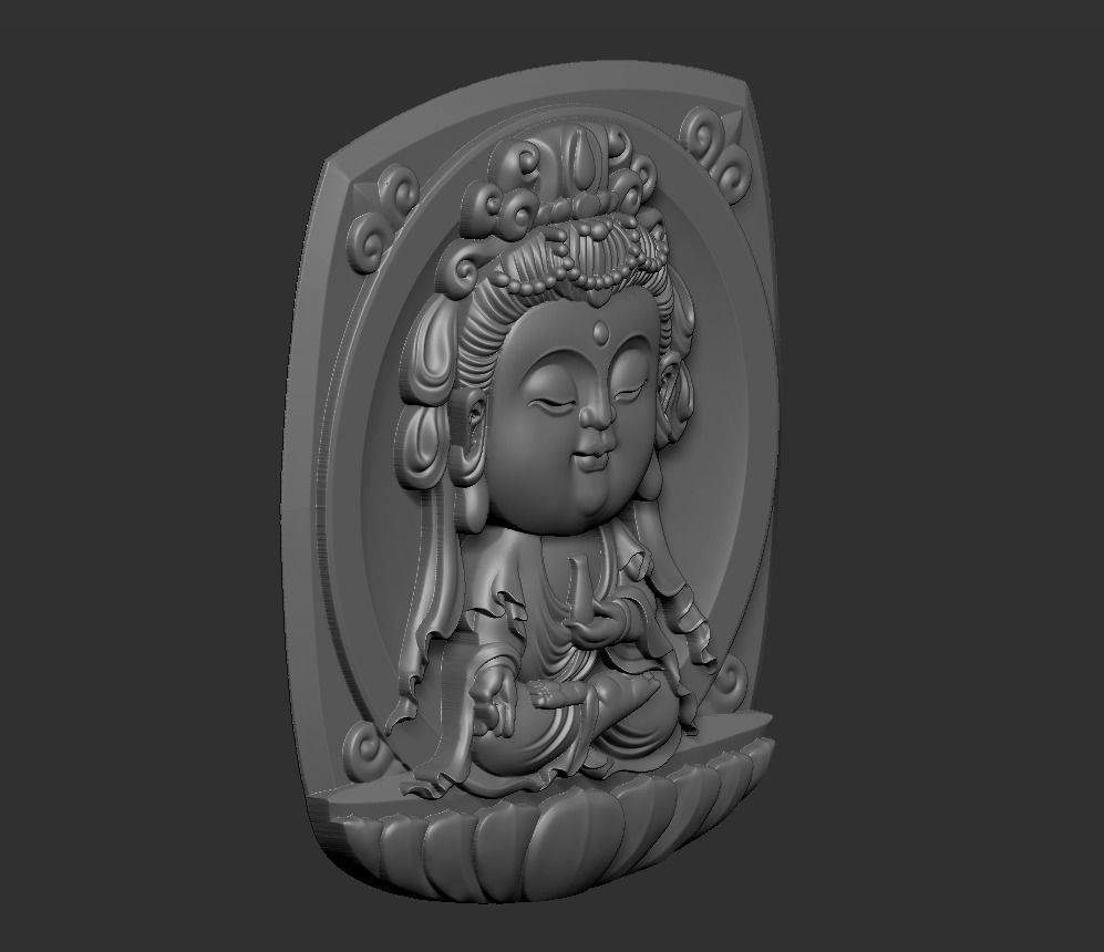 Baby Kwanyin Bodhisattva 3D print model_4