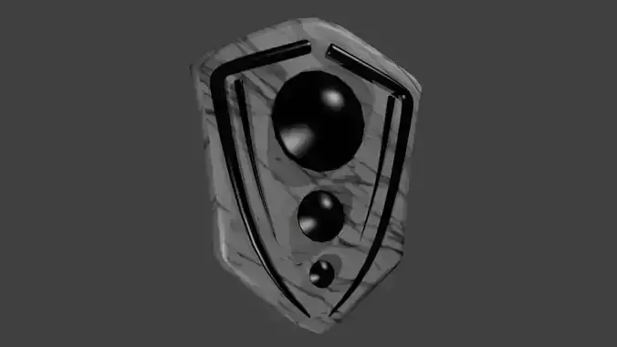 Ivory Marble shield Low-poly 3D model