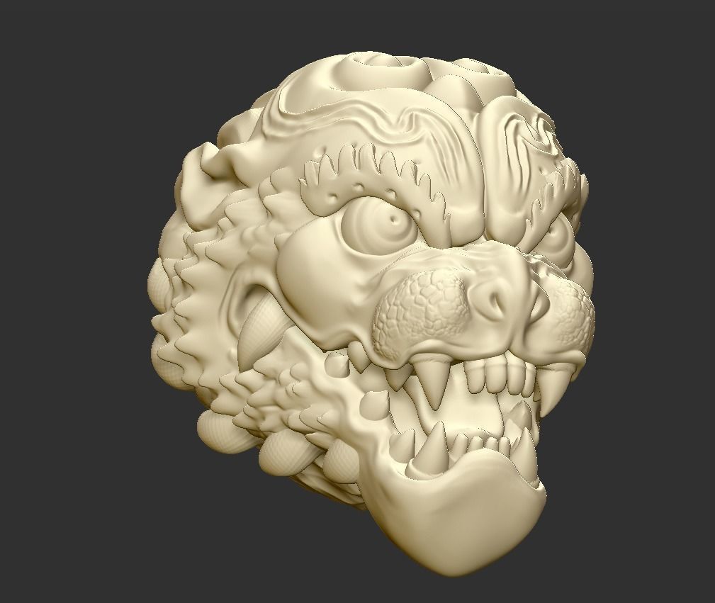 tiger head 3D print model_4