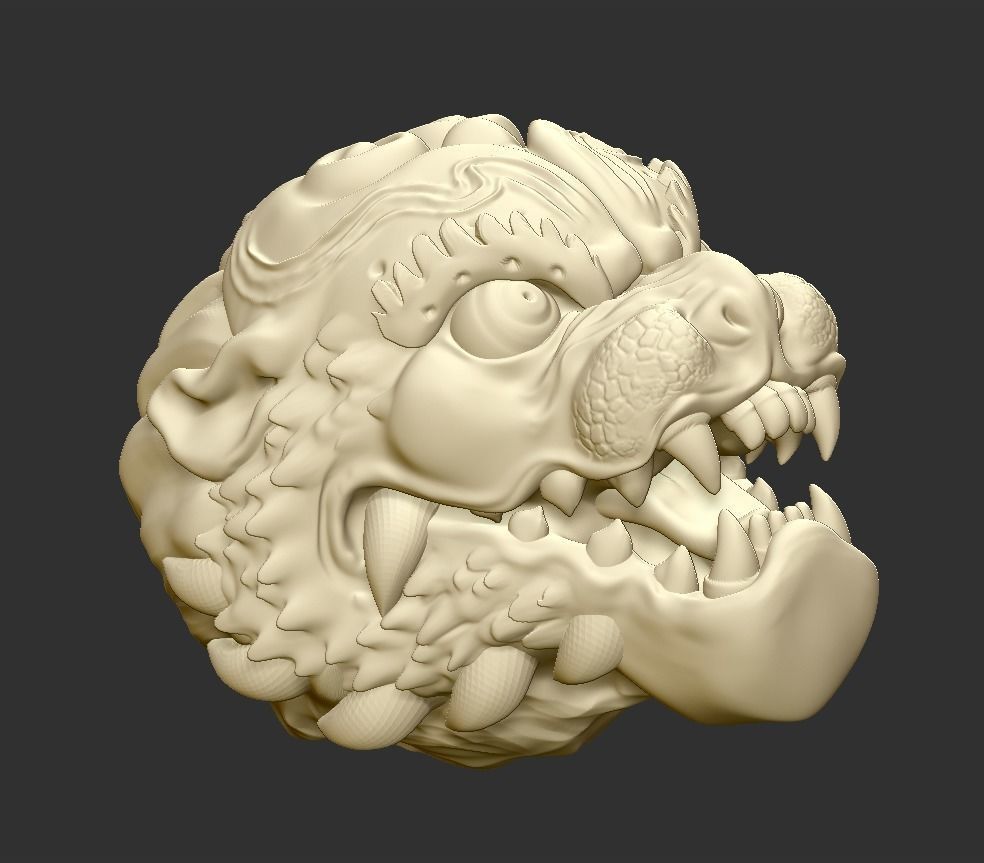 tiger head 3D print model_1