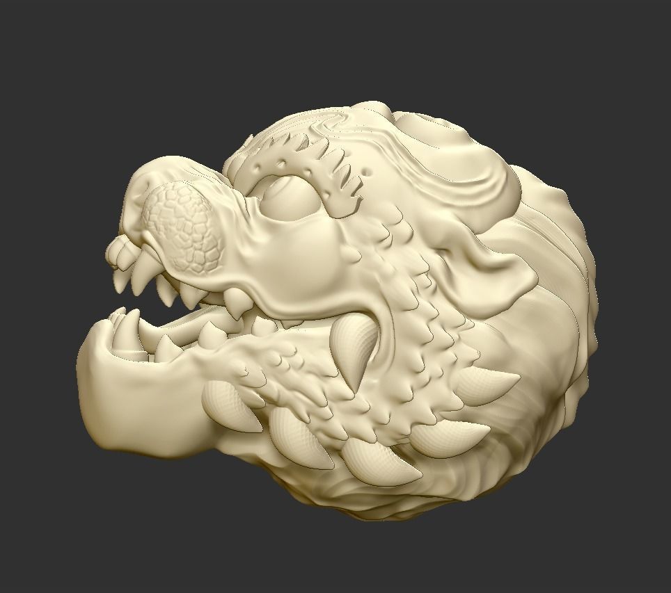 tiger head 3D print model_3