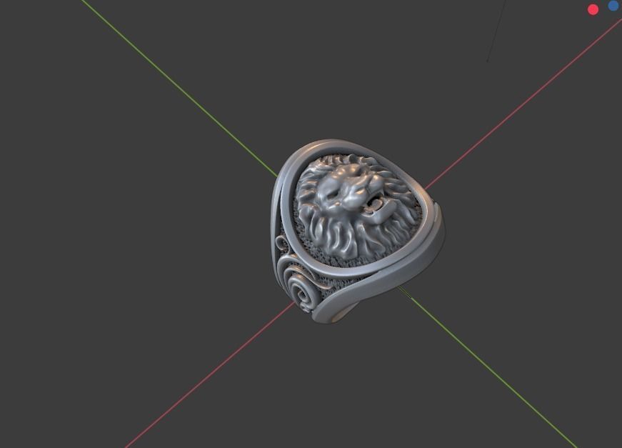 lion signet ring  3D print model_6