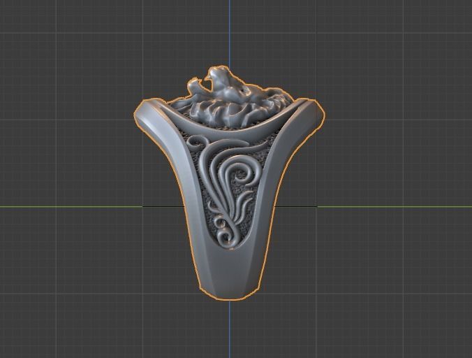 lion signet ring  3D print model_4