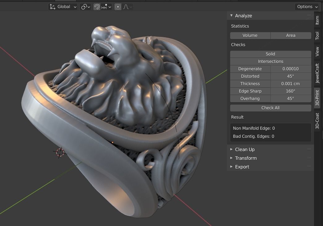 lion signet ring  3D print model_8
