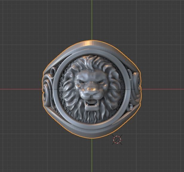 lion signet ring  3D print model_7