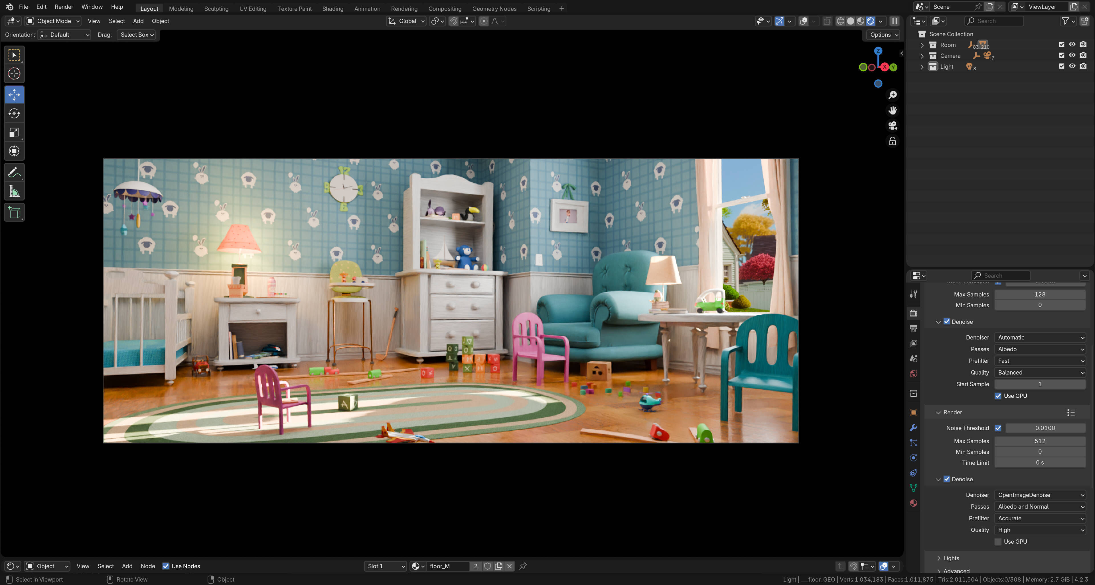 Cartoon Corridor Baby Room 3D model_16