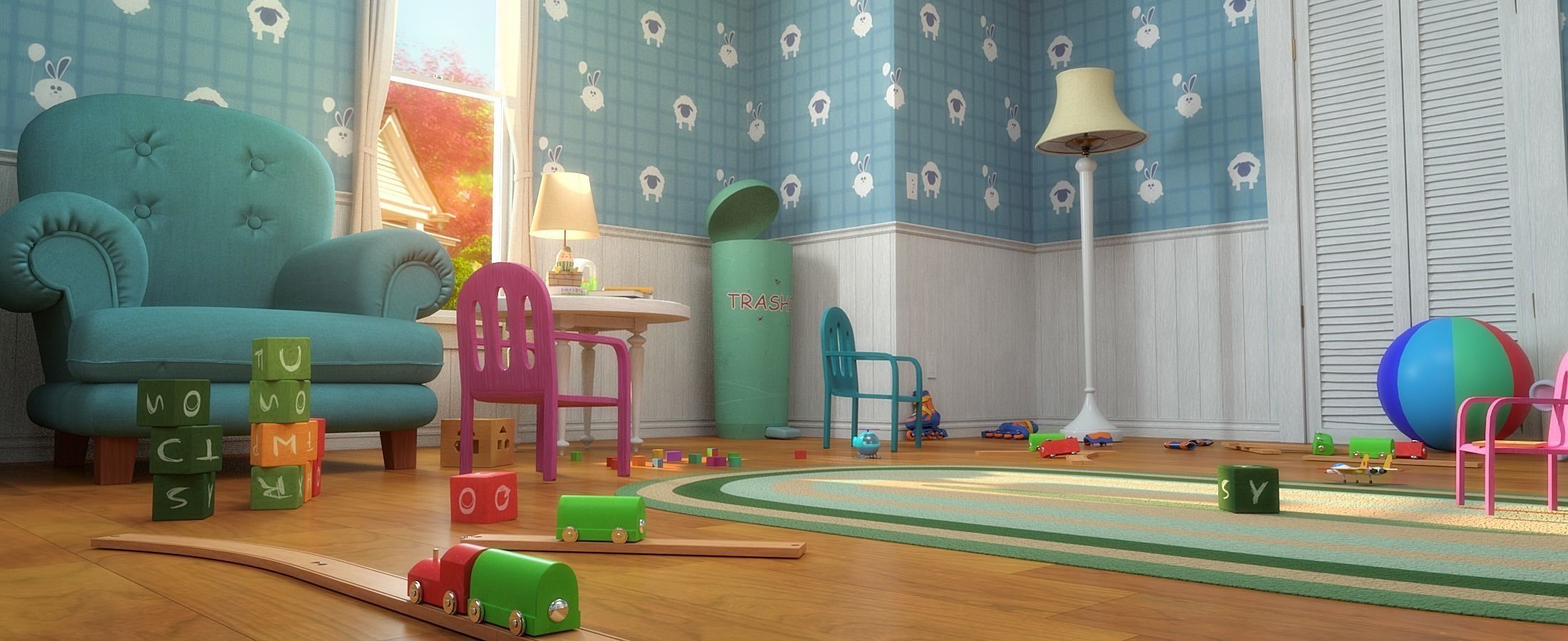 Cartoon Corridor Baby Room 3D model_5
