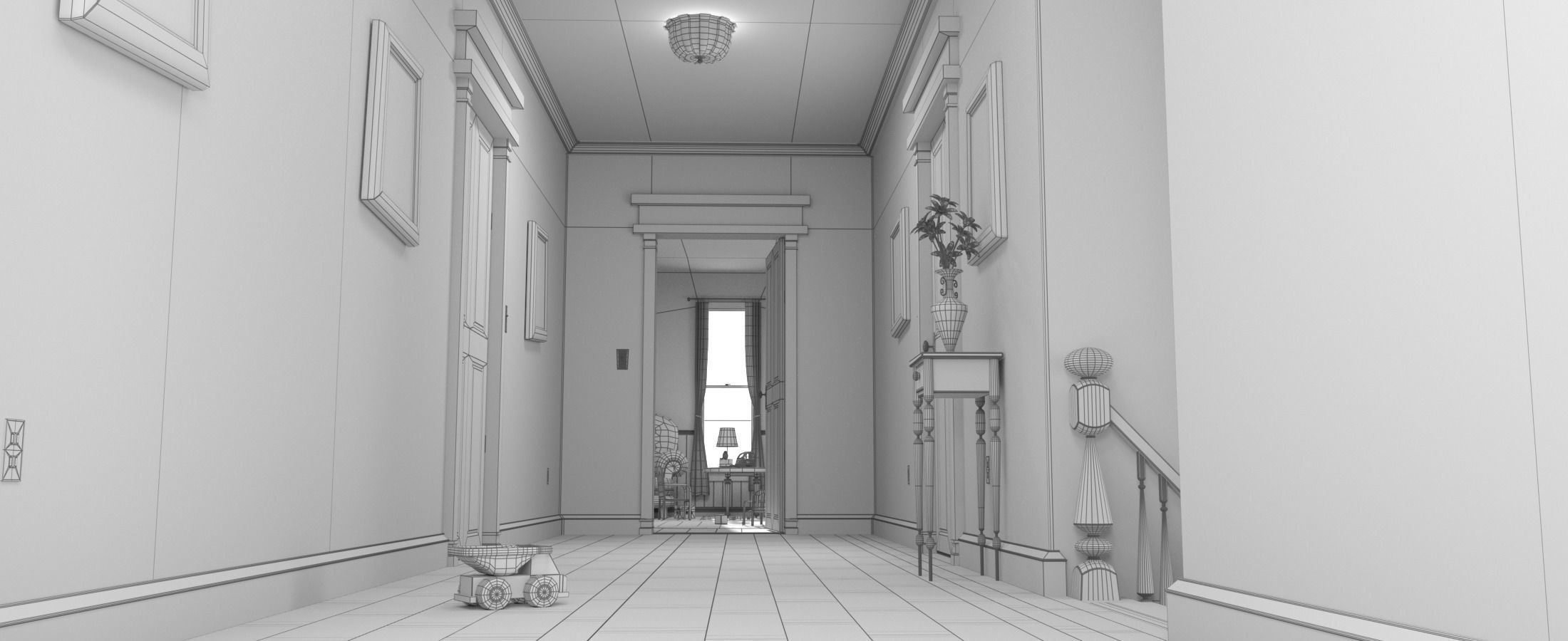 Cartoon Corridor Baby Room 3D model_12