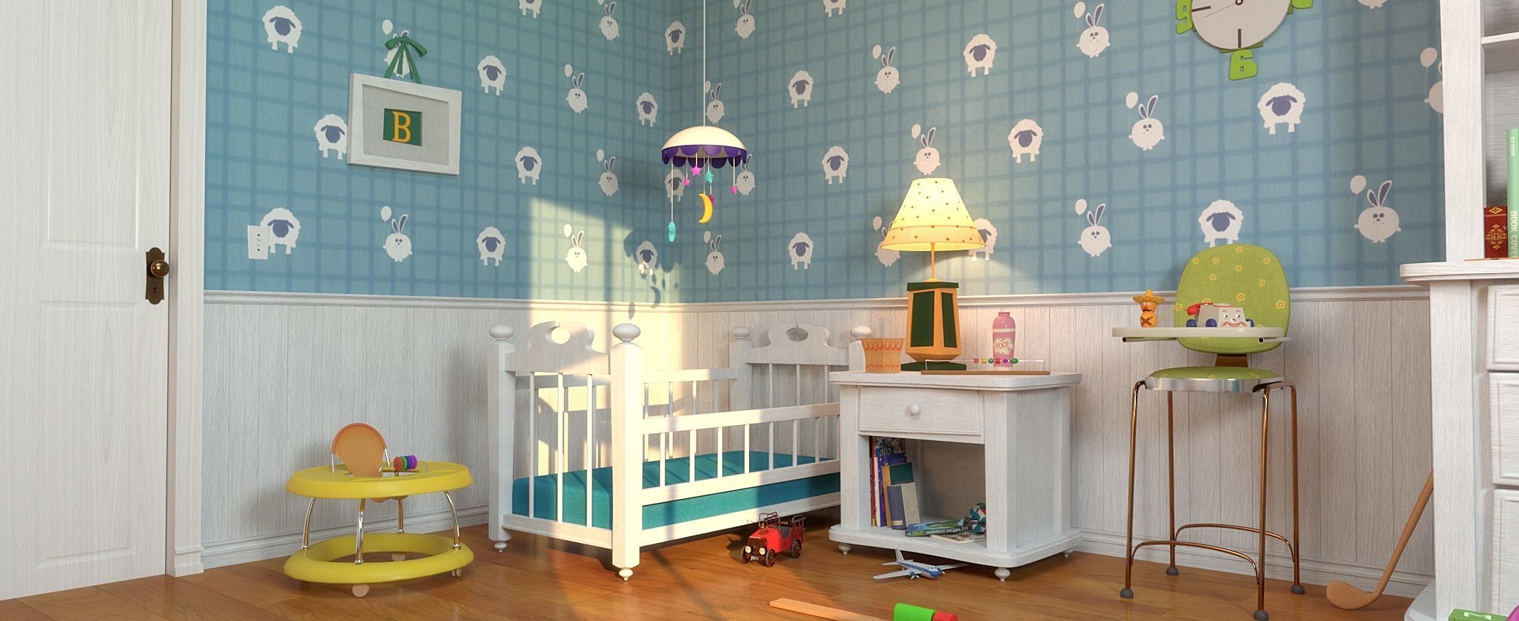 Cartoon Corridor Baby Room 3D model_7