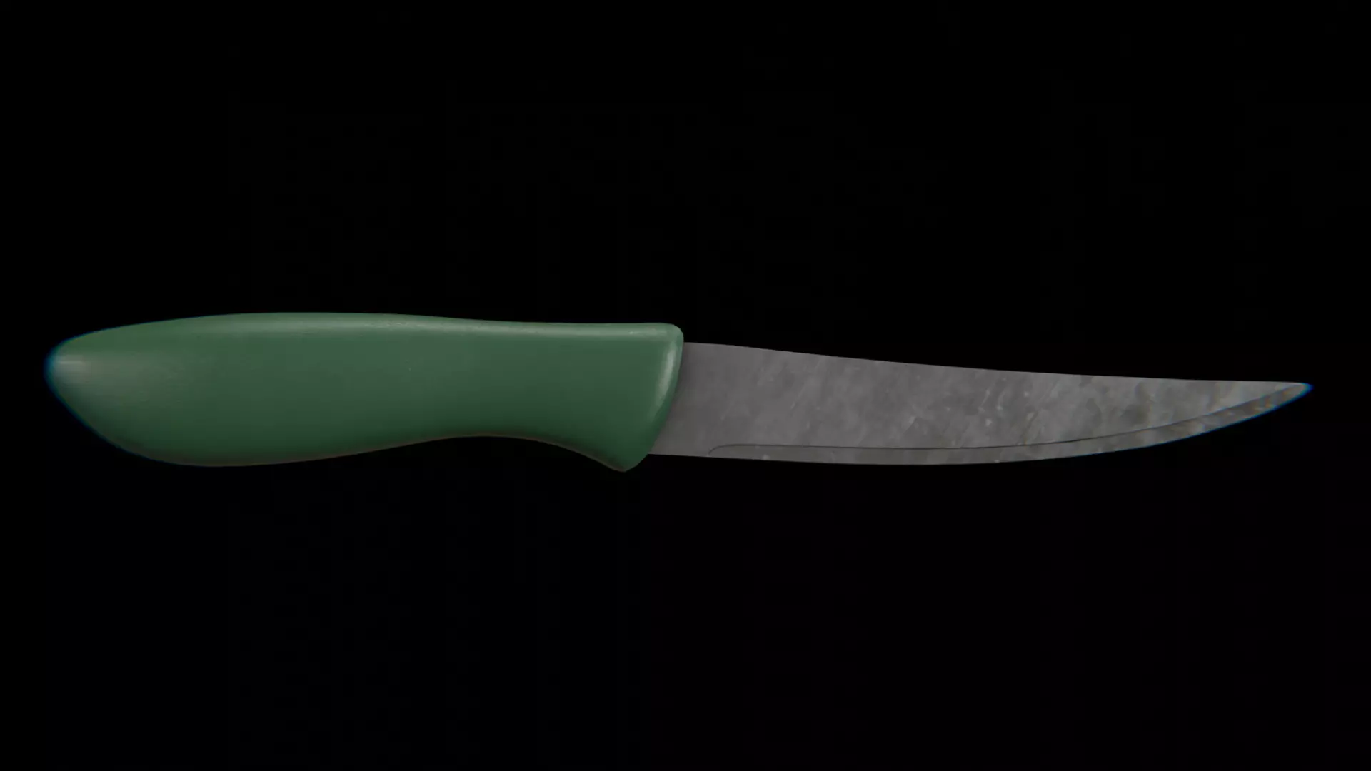 Kitchen Knife green Low-poly 3D model