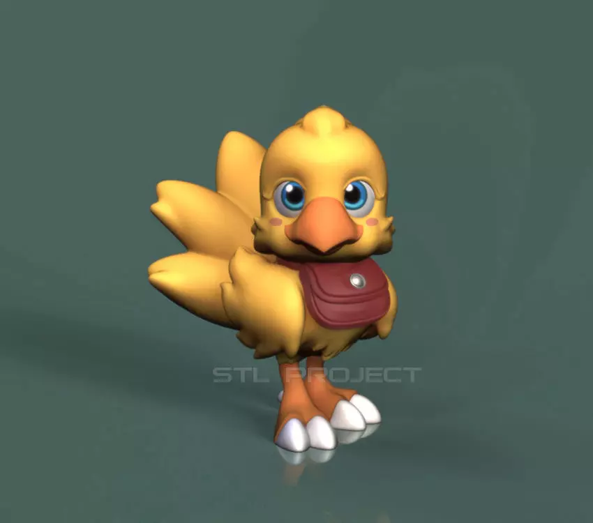 Chocobo chicken with backpack Free 3D print model