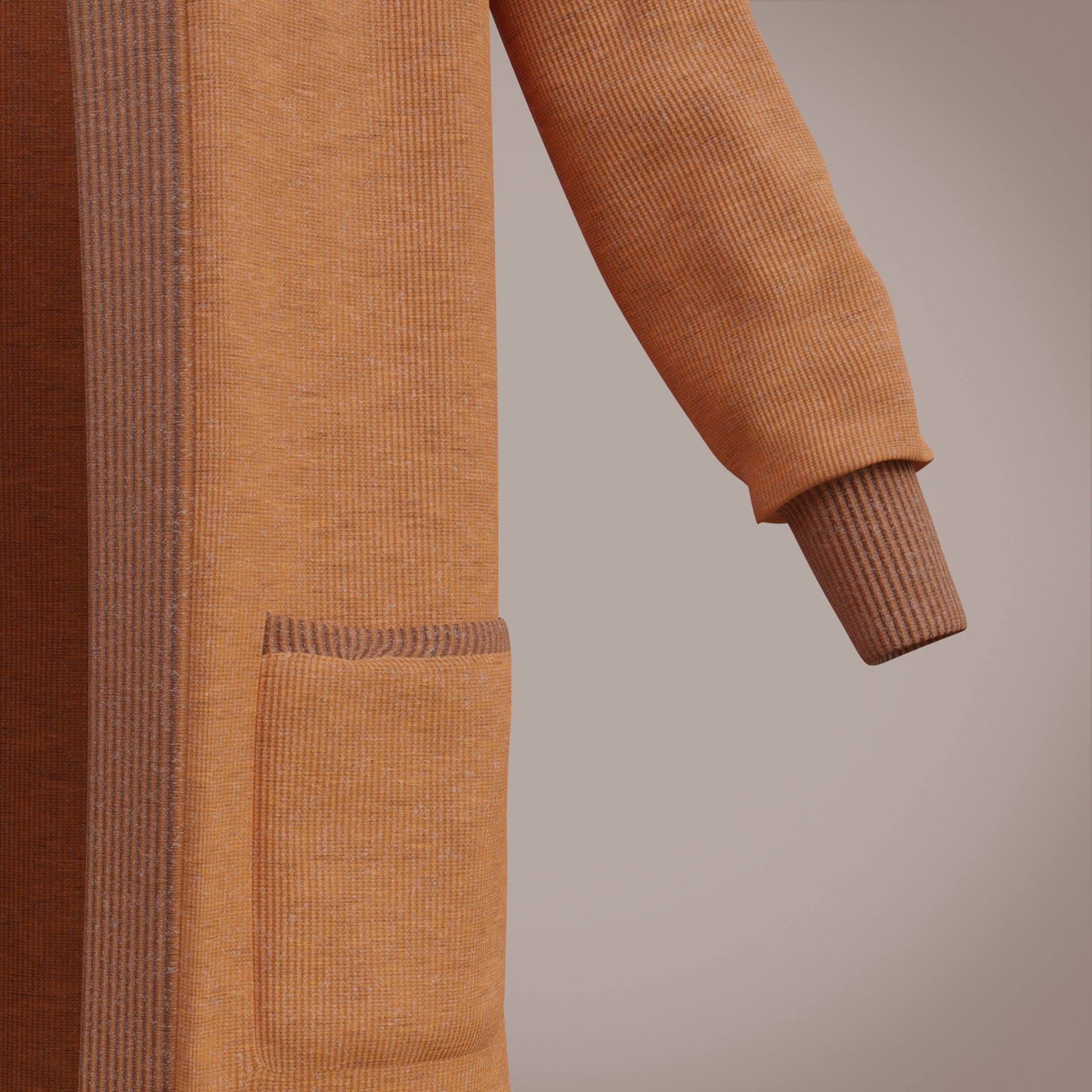 Knit Cardigan Sweater  Low-poly 3D model_4