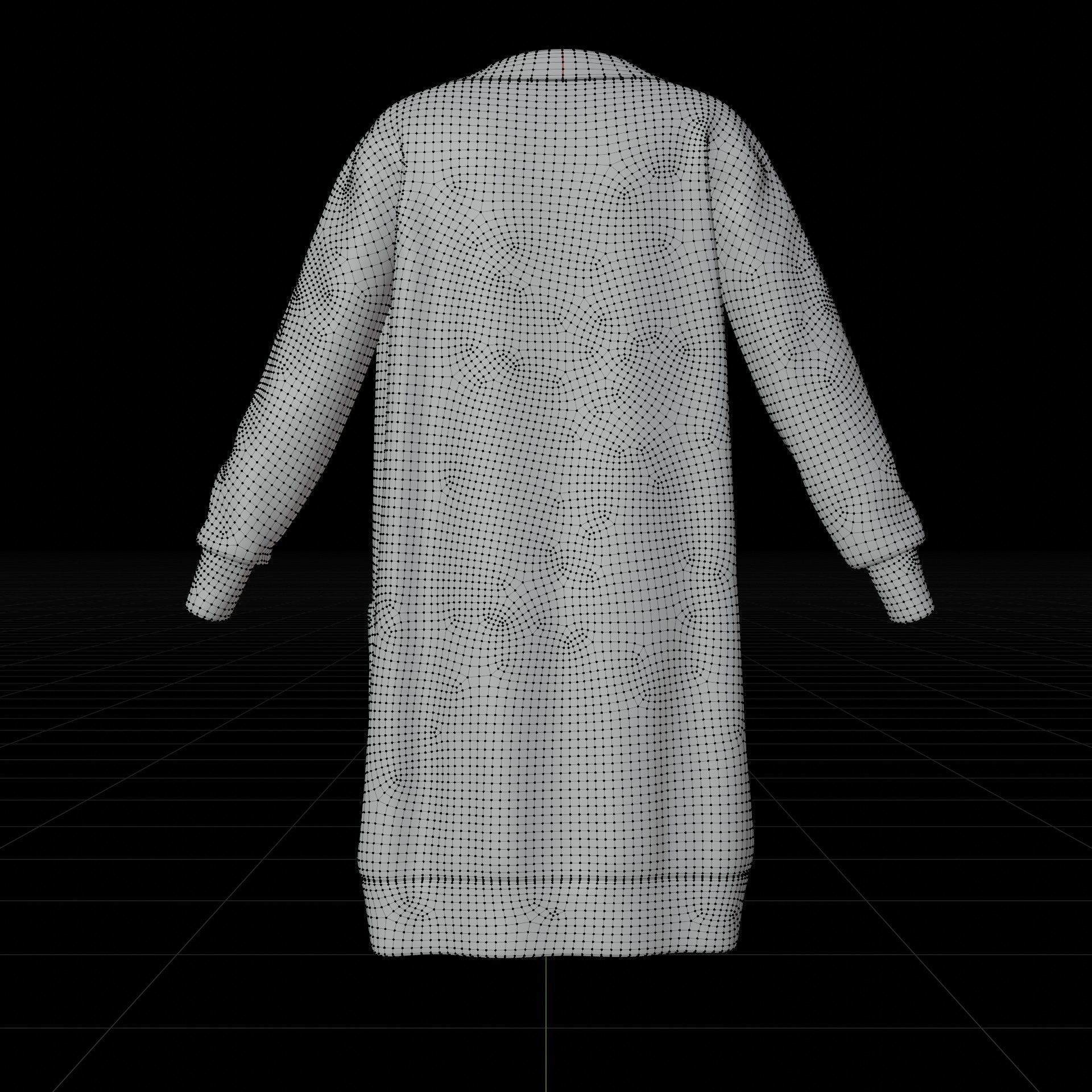 Knit Cardigan Sweater  Low-poly 3D model_9