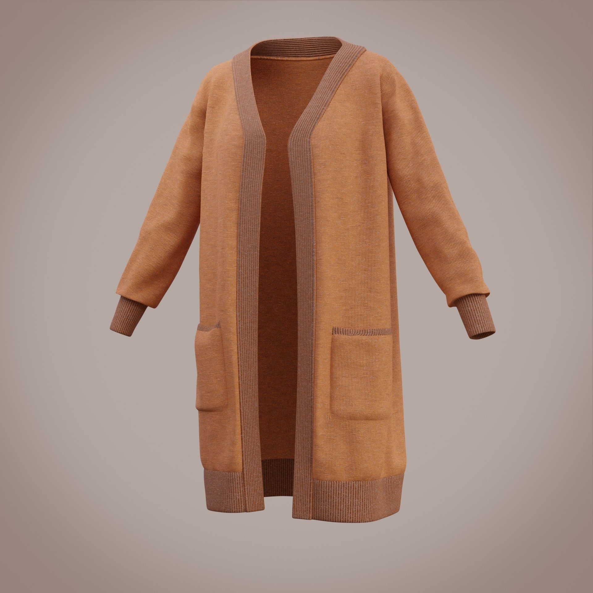 Knit Cardigan Sweater  Low-poly 3D model_27