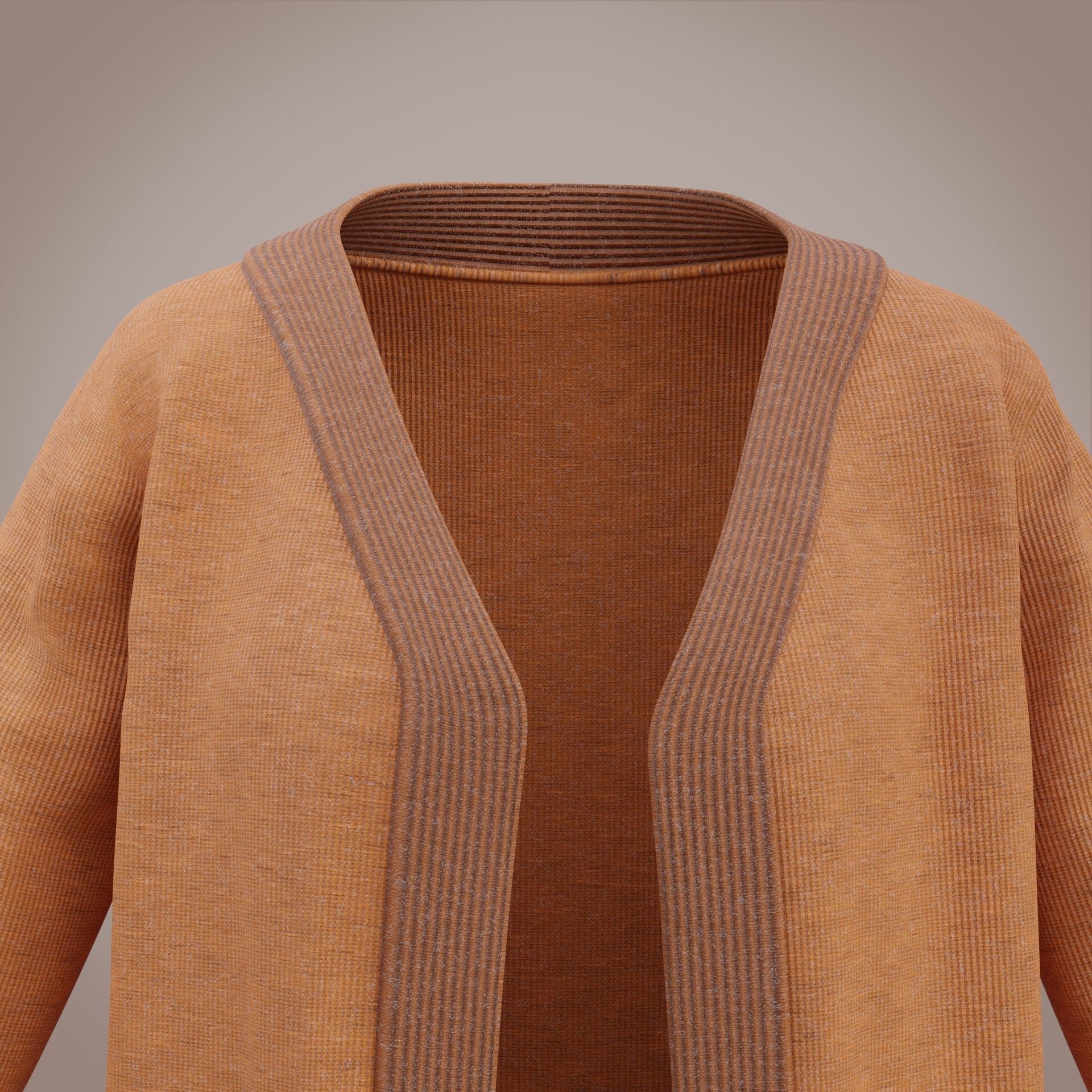 Knit Cardigan Sweater  Low-poly 3D model_5