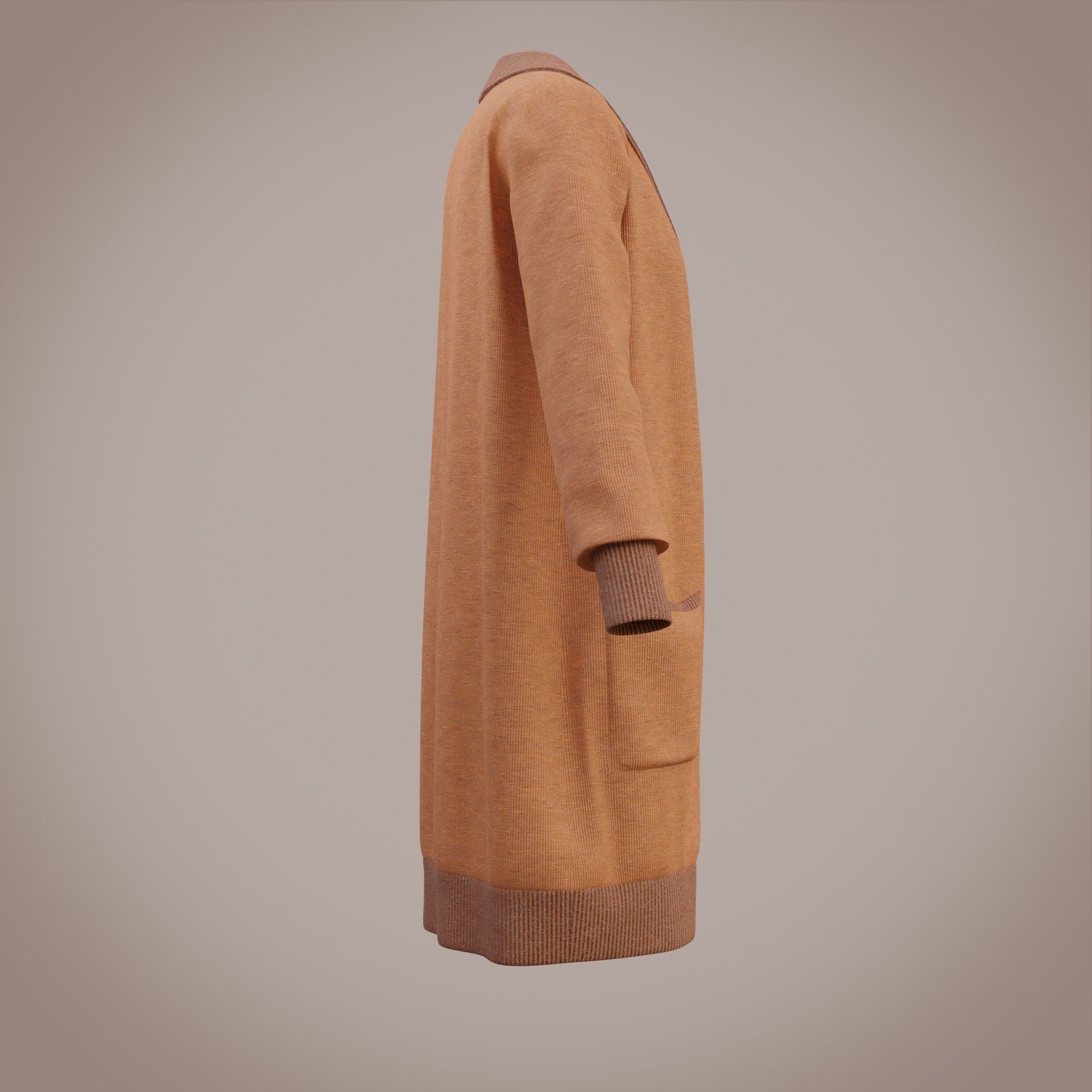 Knit Cardigan Sweater  Low-poly 3D model_15