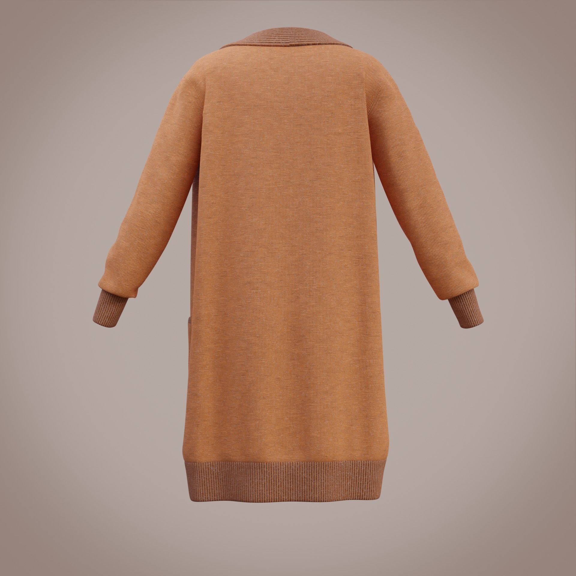 Knit Cardigan Sweater  Low-poly 3D model_1