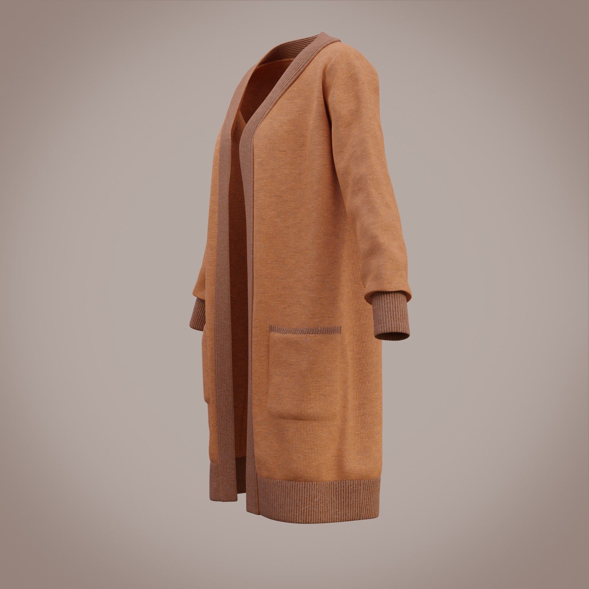 Knit Cardigan Sweater  Low-poly 3D model_25