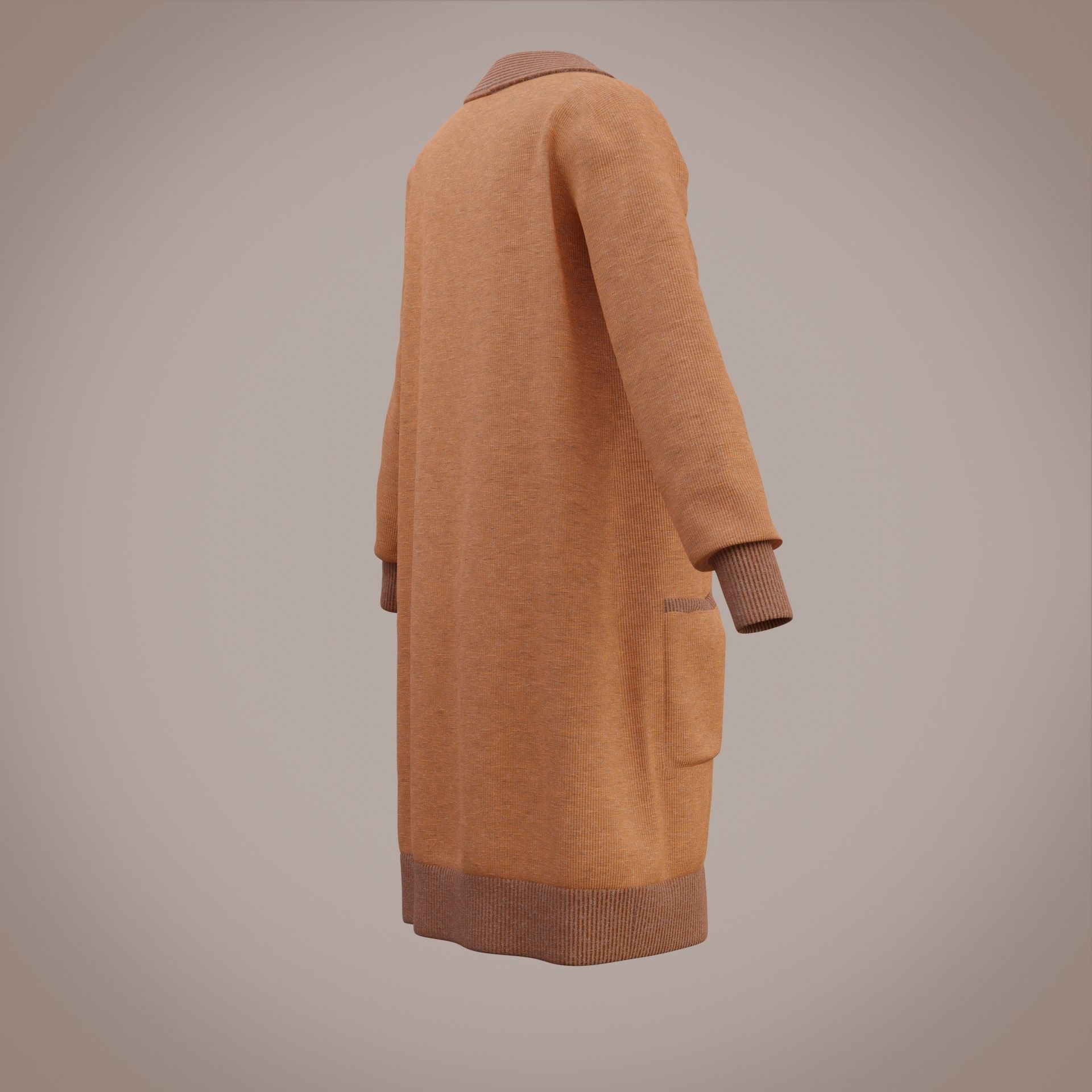 Knit Cardigan Sweater  Low-poly 3D model_16