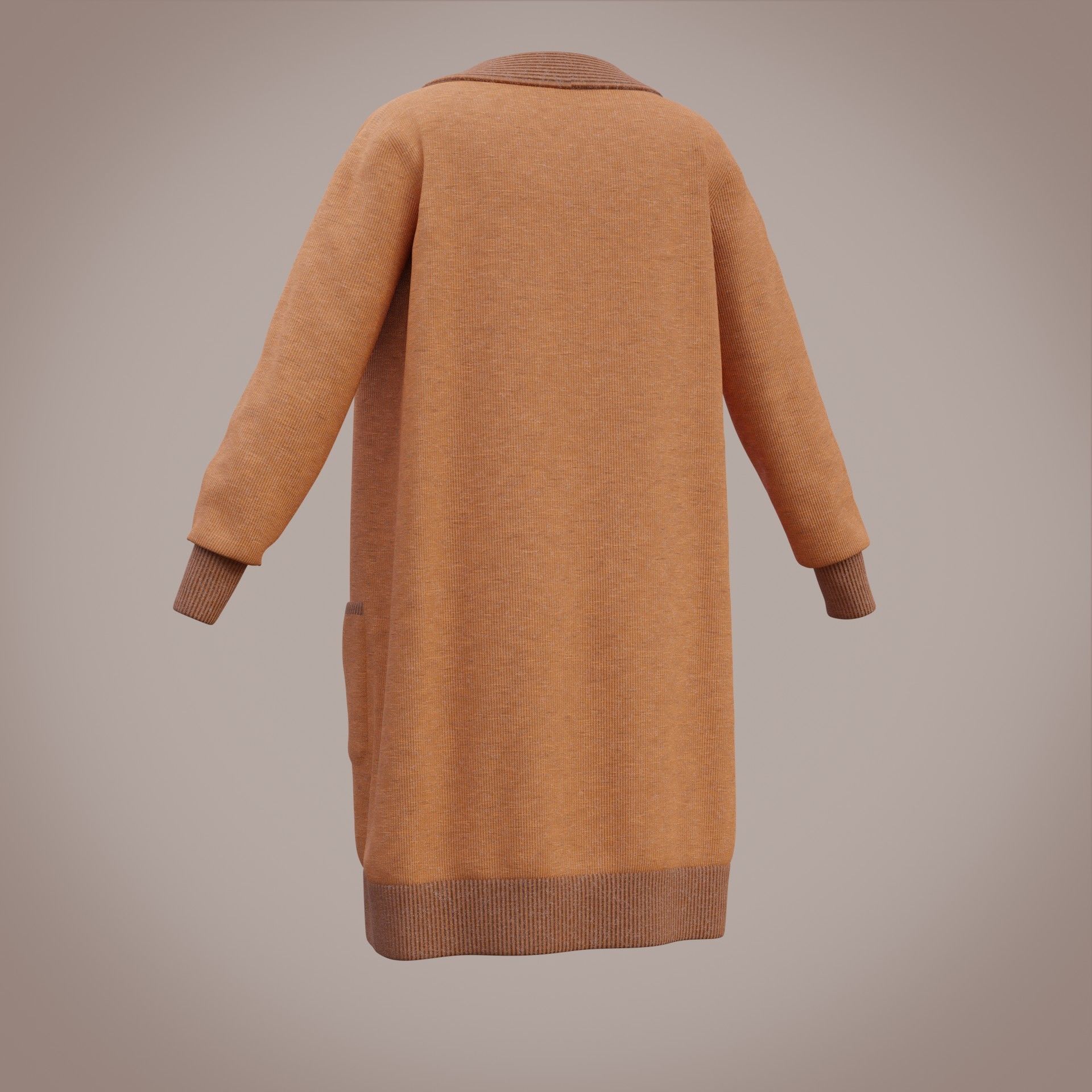 Knit Cardigan Sweater  Low-poly 3D model_20