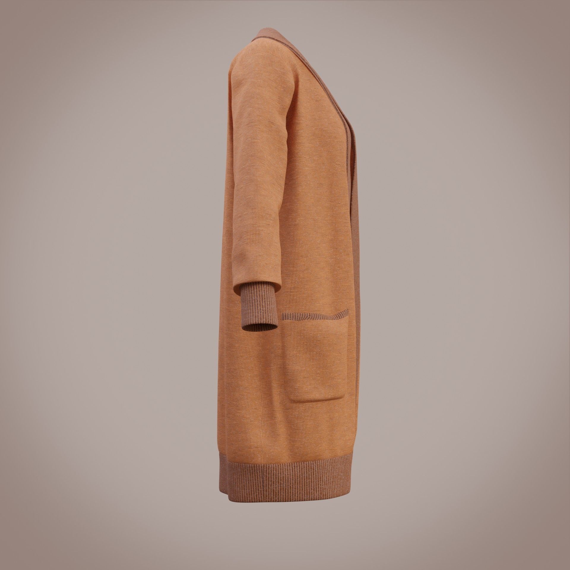 Knit Cardigan Sweater  Low-poly 3D model_14