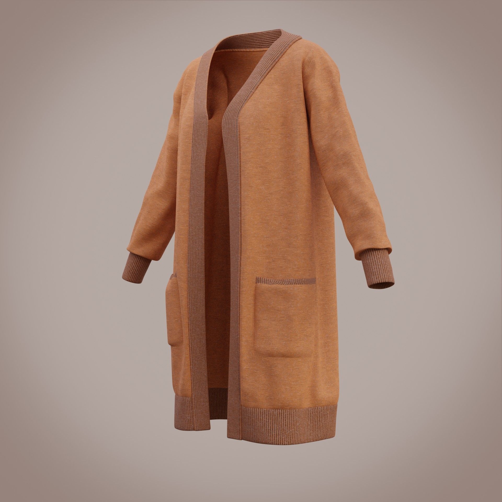 Knit Cardigan Sweater  Low-poly 3D model_26