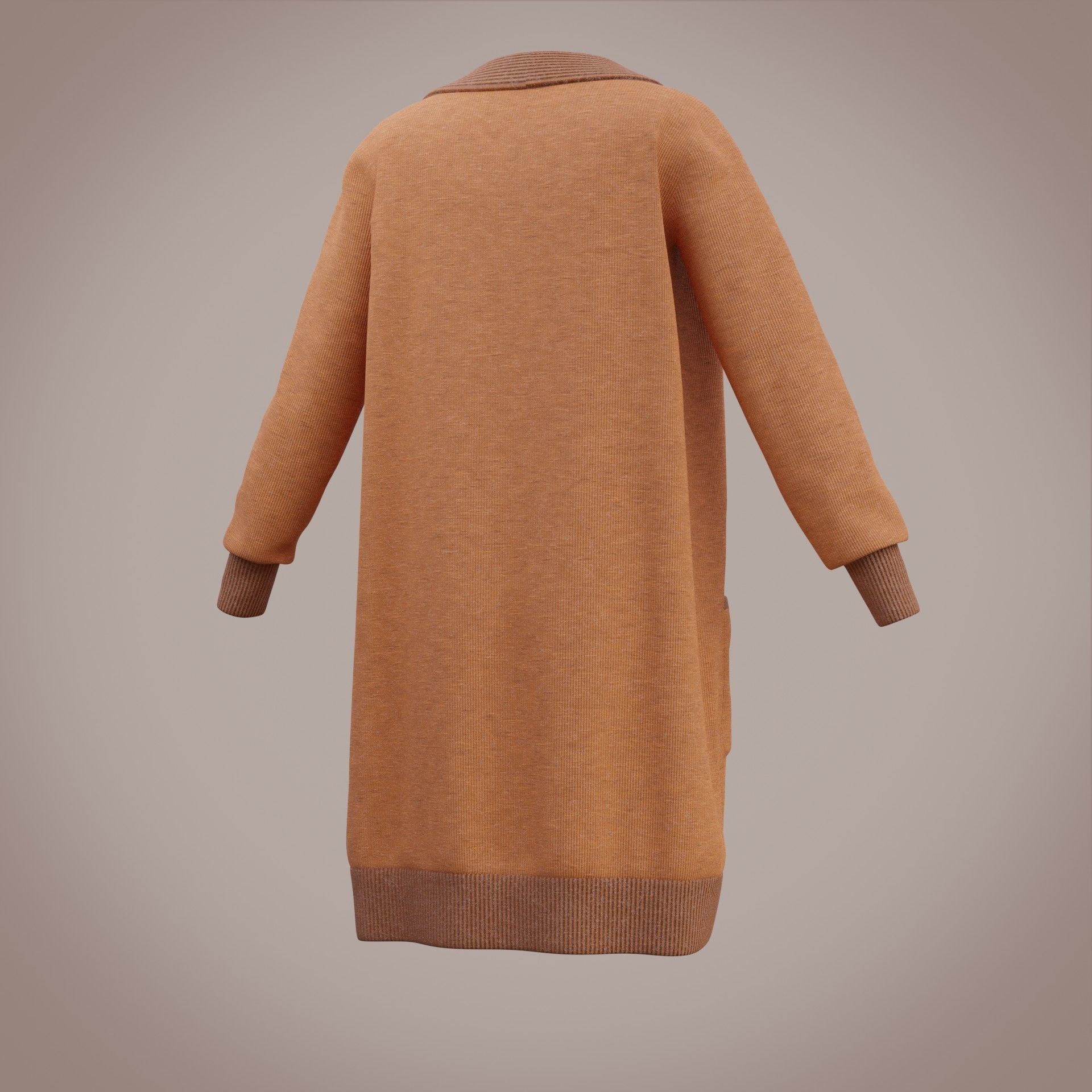 Knit Cardigan Sweater  Low-poly 3D model_18