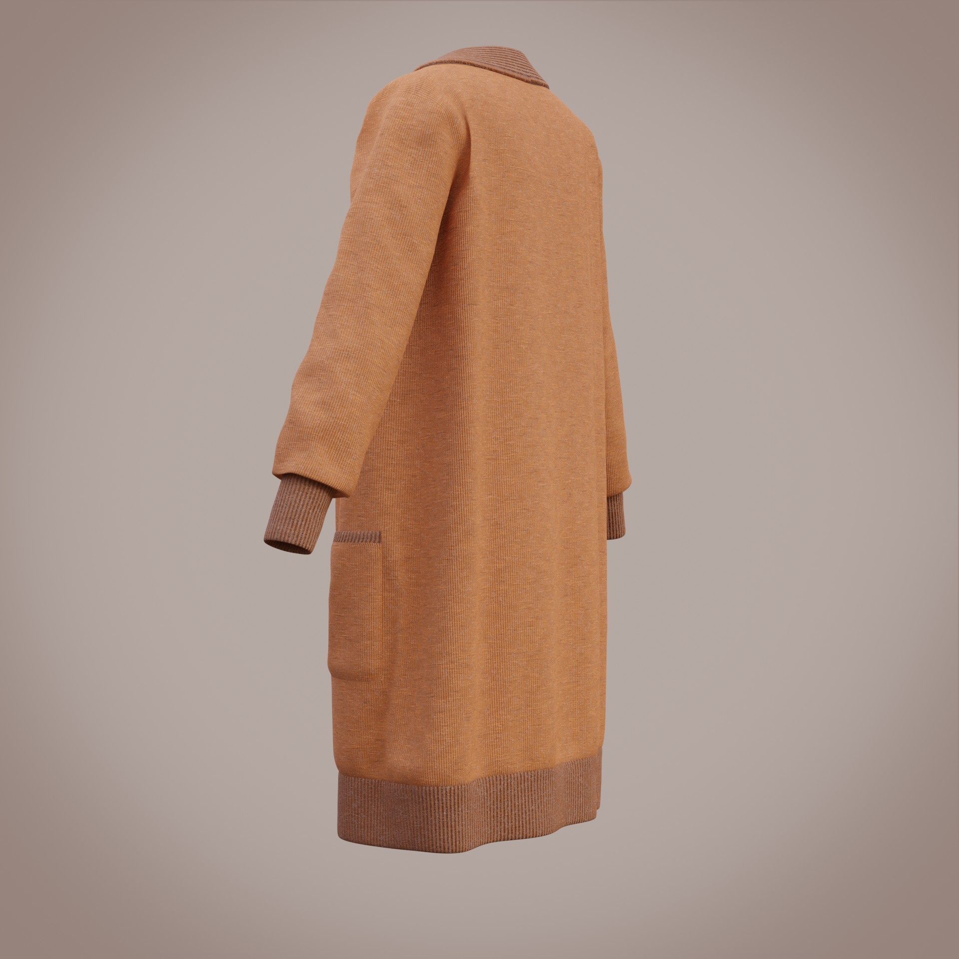 Knit Cardigan Sweater  Low-poly 3D model_22
