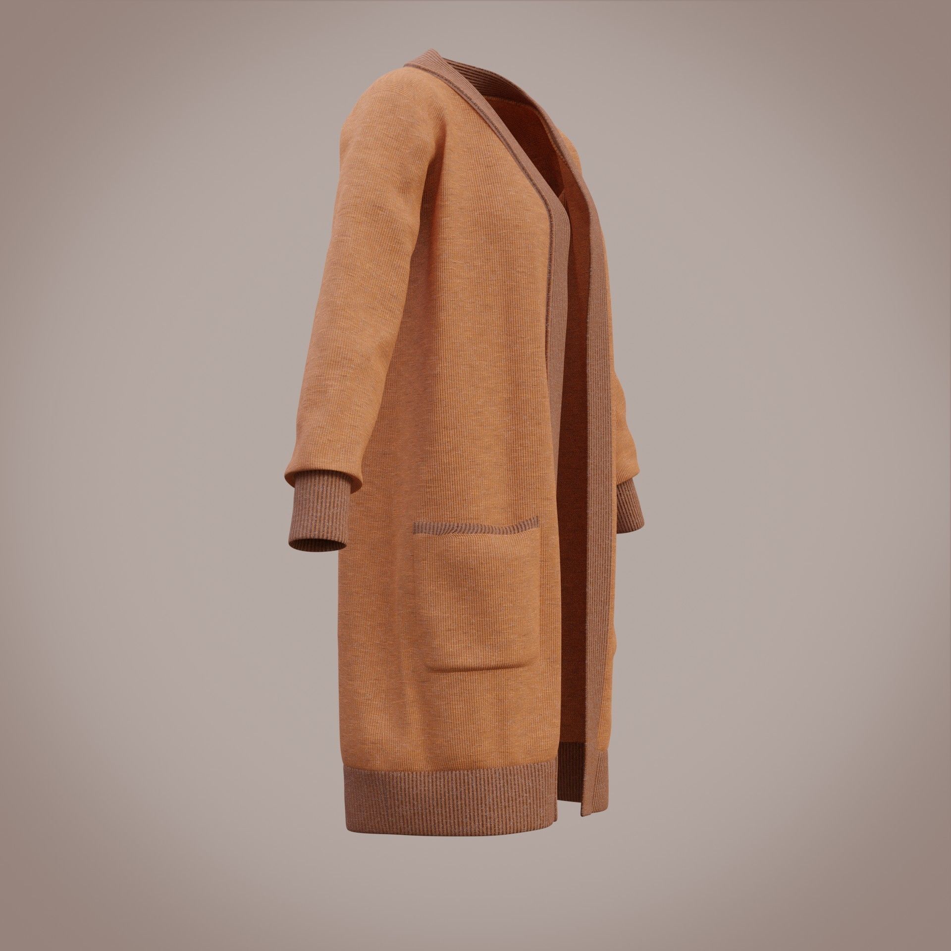 Knit Cardigan Sweater  Low-poly 3D model_13